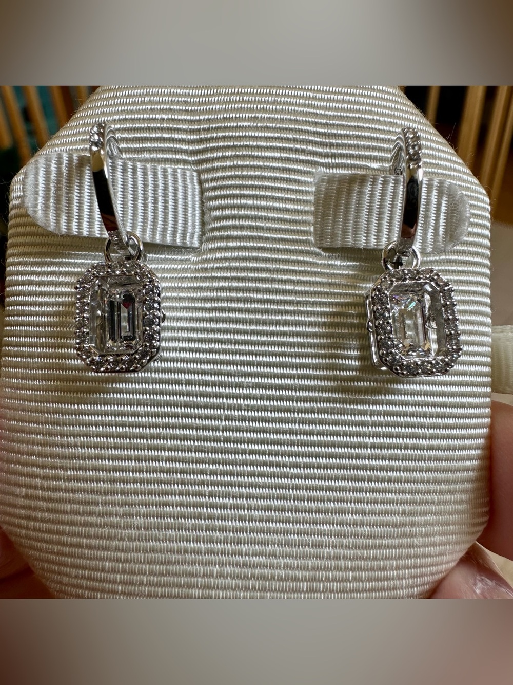 🆕 Swarovski Millenia Drop Earrings Octagon Cut White Rhodium Plated NWT - Picture 9 of 14